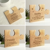 Thumbnail 1 - Jigsaw Piece Personalised Wooden Drink Coasters