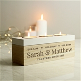 Thumbnail 2 - Personalised Our Life, Story & Home Triple Tea Light Holder