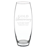 Thumbnail 2 - Personalised Gold Anniversary Glass Bullet Vase
