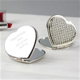 Thumbnail 7 - Personalised Diamante Heart Compact Mirror
