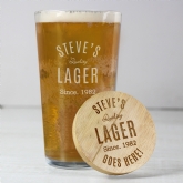 Thumbnail 2 - Personalised Pint Glass & Bamboo Bottle Opener Coaster Sets