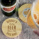 Thumbnail 6 - Personalised Pint Glass & Bamboo Bottle Opener Coaster Sets