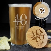 Thumbnail 8 - Personalised Pint Glass & Bamboo Bottle Opener Coaster Sets