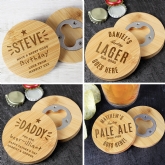 Thumbnail 1 - Personalised Bamboo Bottle Opener Coasters