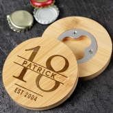 Thumbnail 5 - Personalised Big Age Bamboo Bottle Opener Coaster