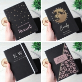 Thumbnail 1 - Personalised Black Hardback A5 Notebooks