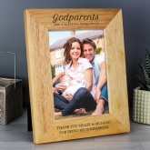 Thumbnail 1 - Personalised Godparents 5x7 Wooden Photo Frame