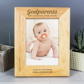 Thumbnail 2 - Personalised Godparents 5x7 Wooden Photo Frame