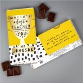 Thumbnail 2 - Personalised World's Best Teacher Trophy Milk Chocolate Bar
