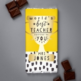 Thumbnail 3 - Personalised World's Best Teacher Trophy Milk Chocolate Bar