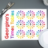 Thumbnail 4 - Personalised Times Tables Children's Placemat