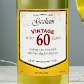 Thumbnail 2 - Personalised Wine with Vintage 60th Label