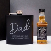 Thumbnail 2 - Personalised Hipflask and Whiskey Miniature Set