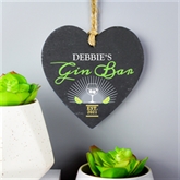 Thumbnail 2 - Personalised Gin Bar Slate Heart Decoration