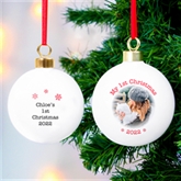 Thumbnail 3 - Personalised 1st Christmas Photo Upload Bauble