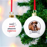 Thumbnail 2 - Personalised Pawsome Photo Upload Christmas Bauble