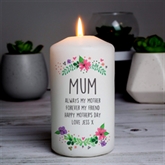 Thumbnail 1 - Personalised Floral Pillar Candle