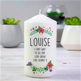 Thumbnail 2 - Personalised Floral Pillar Candle