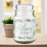 Thumbnail 1 - Personalised Botanical Large Scented Jar Candle