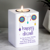 Thumbnail 1 - Personalised Diwali Wooden Tealight Holder