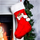 Thumbnail 1 - Personalised Dog Treats Luxury Red Christmas Stocking