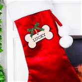 Thumbnail 2 - Personalised Dog Treats Luxury Red Christmas Stocking