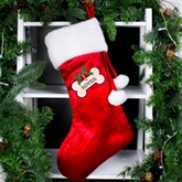 Thumbnail 3 - Personalised Dog Treats Luxury Red Christmas Stocking