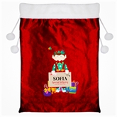 Thumbnail 3 - Personalised Christmas Elf Luxury Pom Pom Red Sack