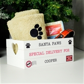 Thumbnail 2 - Personalised Santa Paws White Wooden Christmas Crate