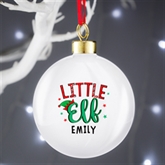 Thumbnail 2 - Personalised Little Elf Christmas Bauble