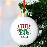 Thumbnail 4 - Personalised Little Elf Christmas Bauble