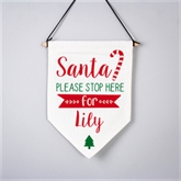 Thumbnail 3 - Personalised Santa Stop Here Hanging Banner