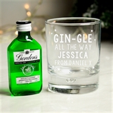 Thumbnail 1 - Personalised Gingle Bells Bubble Glass & Gin Minature Set