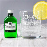 Thumbnail 2 - Personalised Gingle Bells Bubble Glass & Gin Minature Set