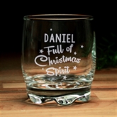 Thumbnail 4 - Personalised Full of Christmas Spirit Tumbler Glass & Jim Beam Miniature Set