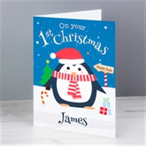Thumbnail 2 - Personalised Christmas Penguin Christmas Card