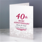 Thumbnail 1 - Personalised 40th Ruby Anniversary Card