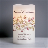 Thumbnail 1 - Personalised Christmas Floral LED Candle