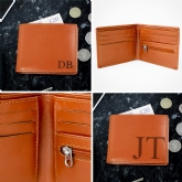 Thumbnail 1 - Personalised Initials Tan Leather Wallets