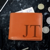 Thumbnail 3 - Personalised Initials Tan Leather Wallets
