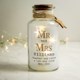 Thumbnail 2 - Personalised Mr & Mrs LED Glass Jar