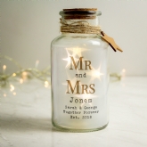 Thumbnail 1 - Personalised Mr & Mrs LED Glass Jar