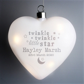 Thumbnail 1 - Personalised Twinkle Twinkle LED Hanging Glass Heart