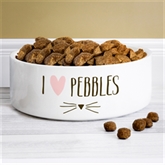 Thumbnail 2 - Personalised Cat Features Medium White Pet Bowl