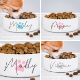 Thumbnail 1 - Personalised Pawprint Name Medium Pet Bowls