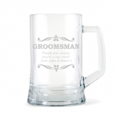 Thumbnail 3 - Personalised Groomsman Glass Stern Tankard