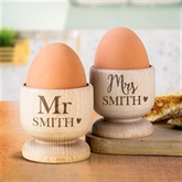 Thumbnail 1 - Personalised Couples Wooden Egg Cup Set