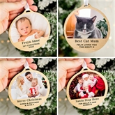 Thumbnail 1 - Personalised Photo Round Wooden Decoration