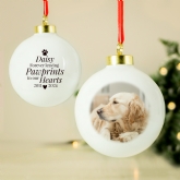 Thumbnail 3 - Personalised Paw Print Pet Memorial Photo Bauble