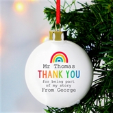 Thumbnail 2 - Personalised Best Teacher Christmas Bauble